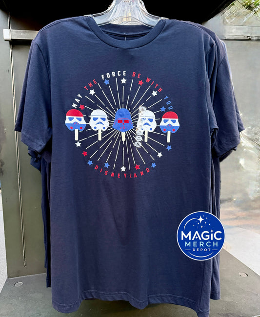 2026 Disney Parks Disneyland Star Wars Blue Americana Popsicle T-Shirt