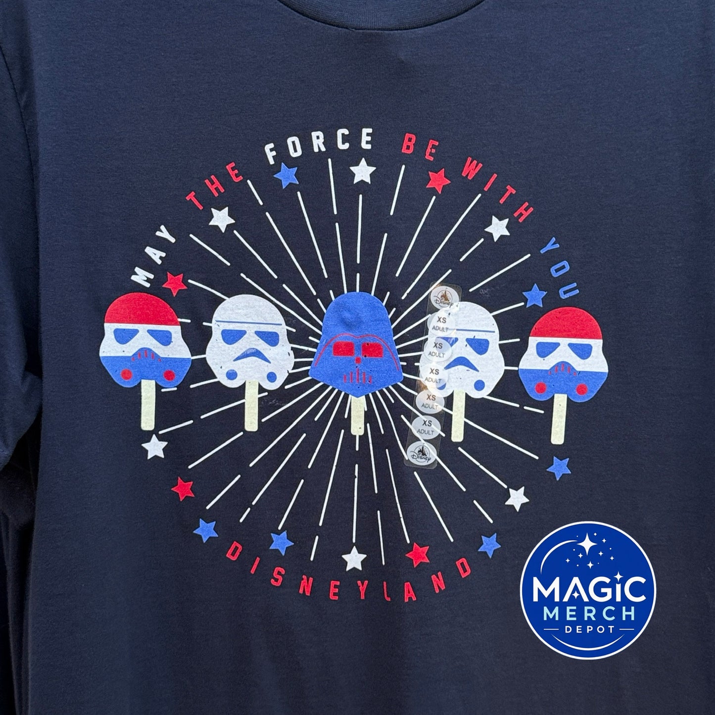 2026 Disney Parks Disneyland Star Wars Blue Americana Popsicle T-Shirt
