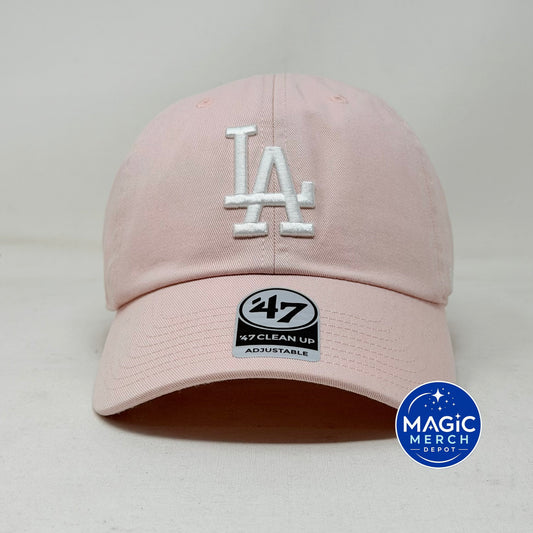 Los Angeles Dodgers '47 Brand Clean Up Adjustable Hat Classic Cap Hat Dusty Pink