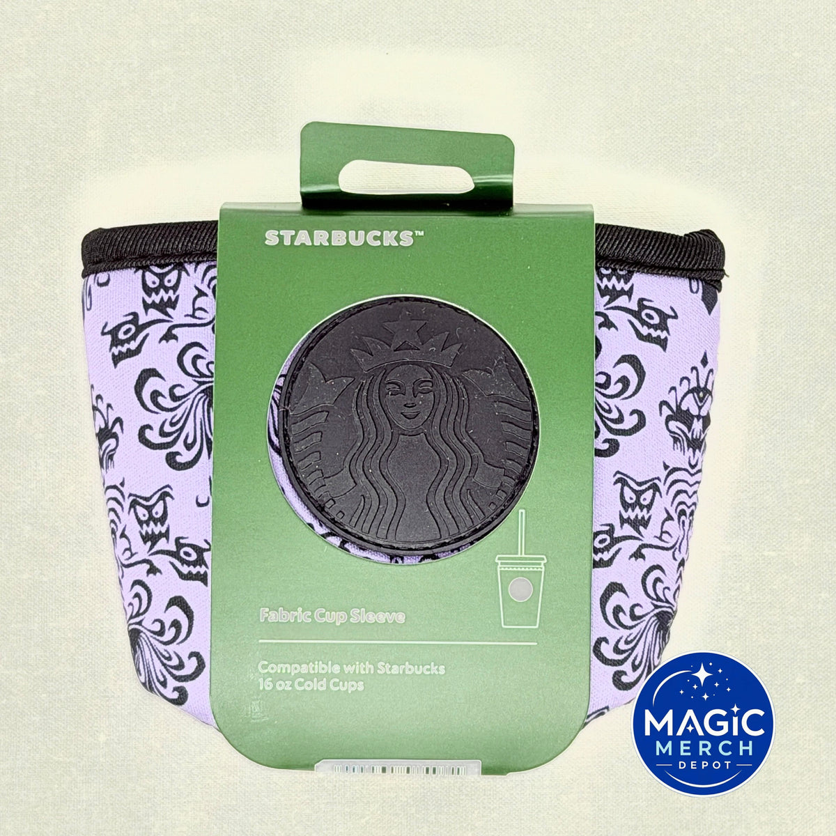 Starbucks Haunted Mansion 16 oz + 24 oz Summertime Castle Mickey Ear Cup Sleeves