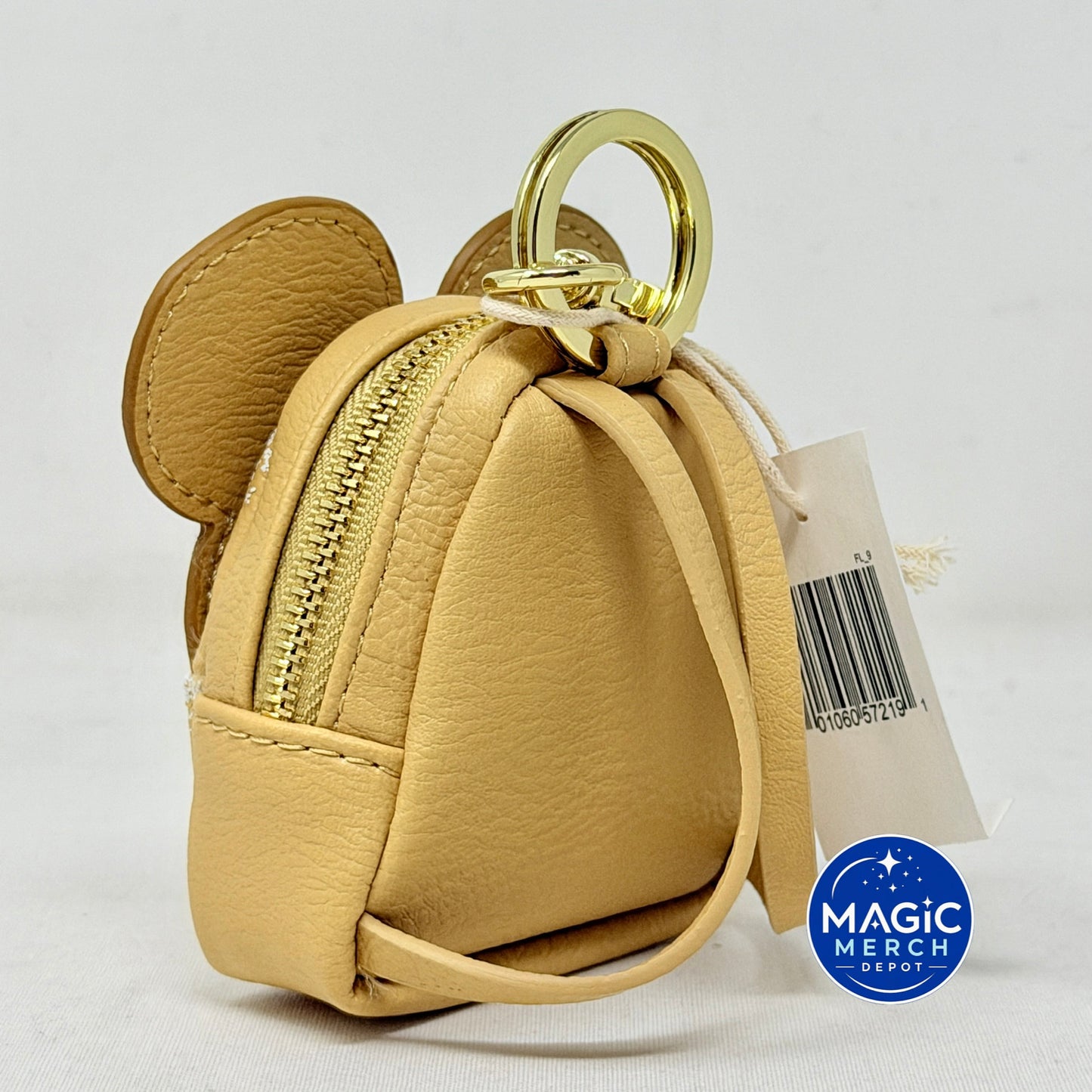 Disney Park Loungefly Mickey Ears Beignet All Day Mini Backpack Keychain Charm