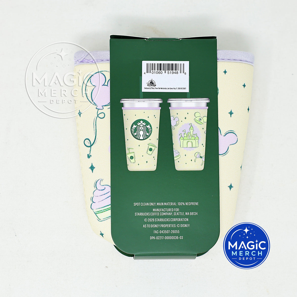 Starbucks Haunted Mansion 16 oz + 24 oz Summertime Castle Mickey Ear Cup Sleeves