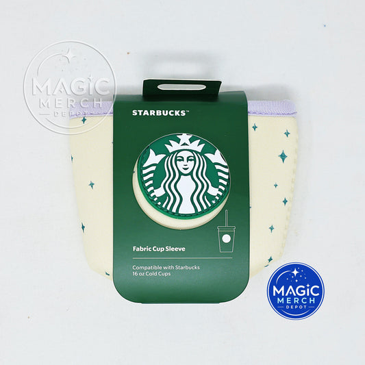 2026 Disney Parks Starbucks Summertime Castle Fabric 16 Oz. Cold Cup Sleeve New